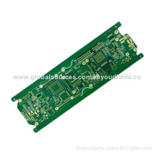 Gold-plated FR4 Material Multilayer PCB with 1oz Copper Thickness, 0.3mm Minimum Hole Size